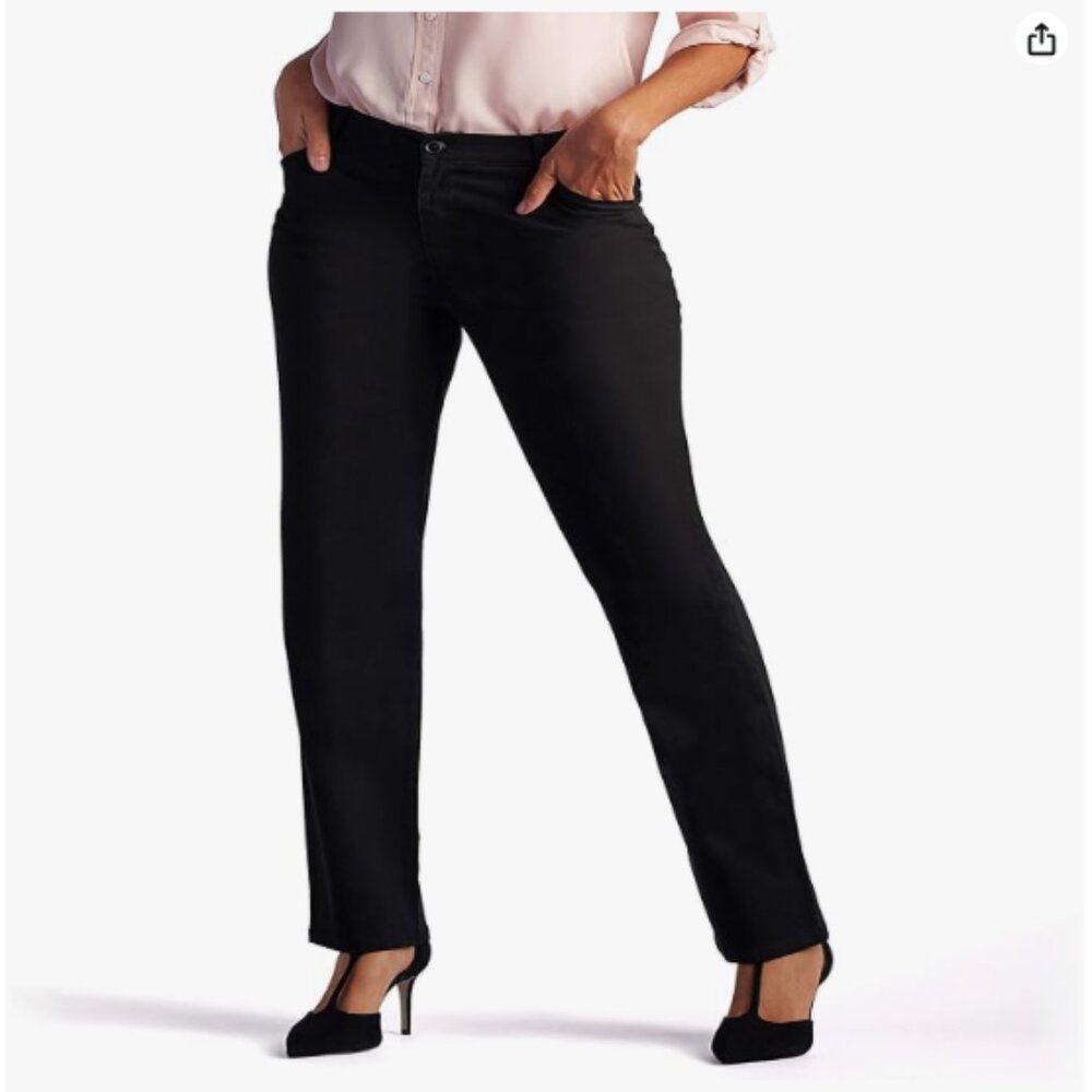 LEE Women's Relaxed Fit All Day Straight Leg Pant - Black - 10 Short